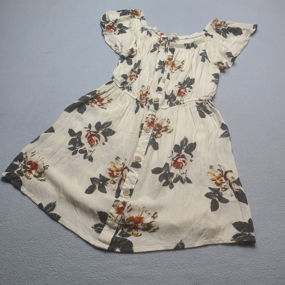Vine and Valley Floral Romper Women Large White Excellent Button Front Boho
